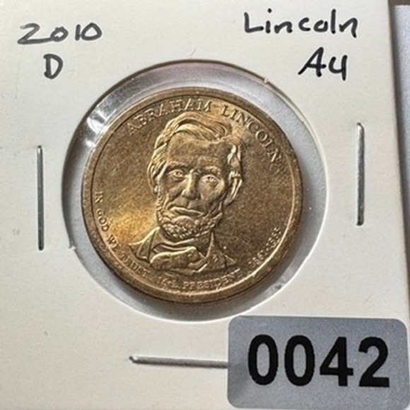 2010 D Abraham Lincoln Presidential Dollar Coin AU Condition - Picture 3 of 3